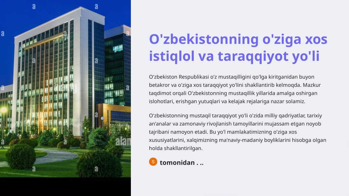 O'zbekistonning o'ziga xos istiqlol va taraqqiyot yo'li (2)
