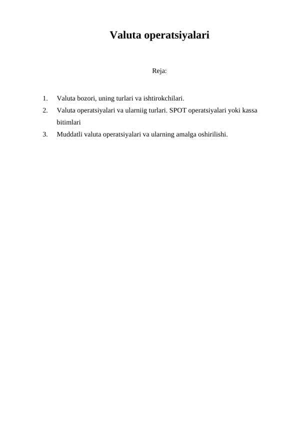 Valuta operatsiyalari