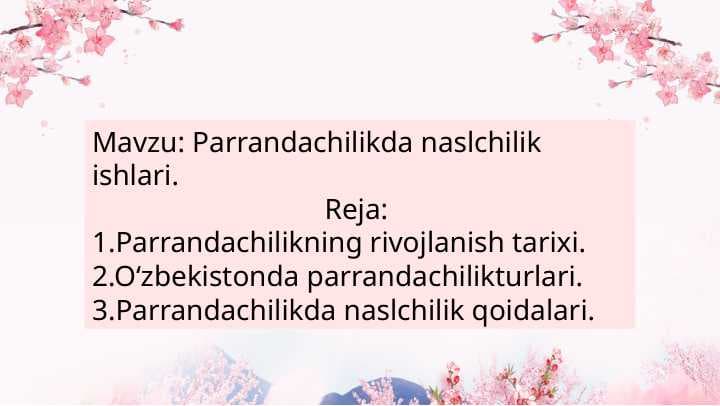 Parrandachilikda naslchilik ishlari.