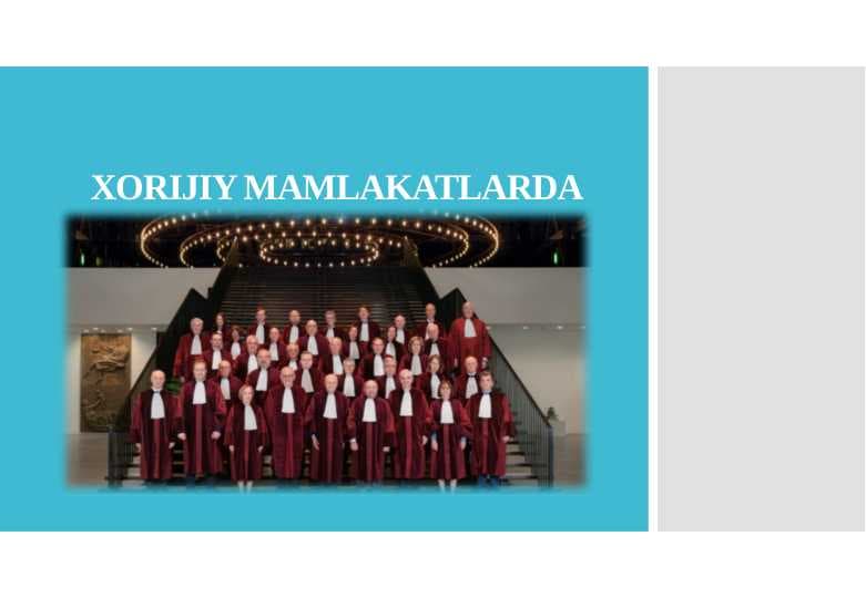XORIJIY MAMLAKATLARDA ADVOKATURA
