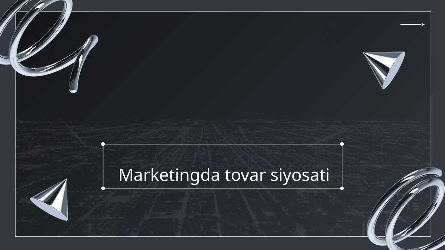 Marketingda tovar siyosati