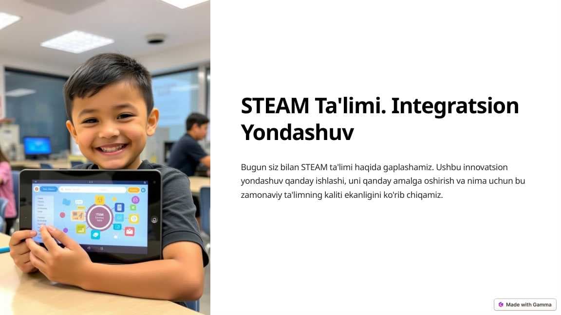 STEAM Ta'limi. Integratsion Yondashuv