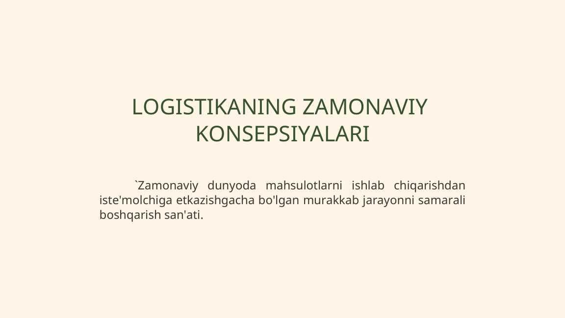 LOGISTIKANING ZAMONAVIY