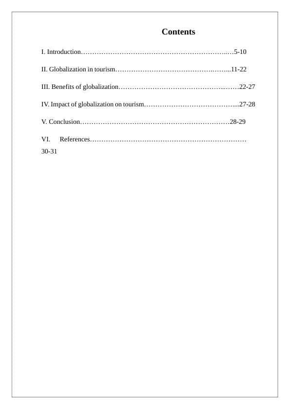 The role of globalization in the development of the country's tourism