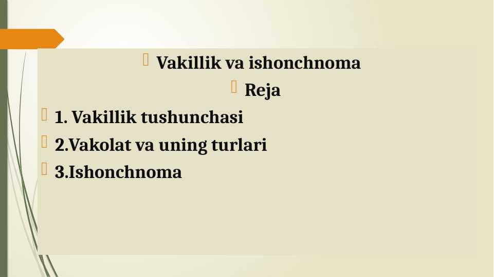 Vakillik va ishonchnoma