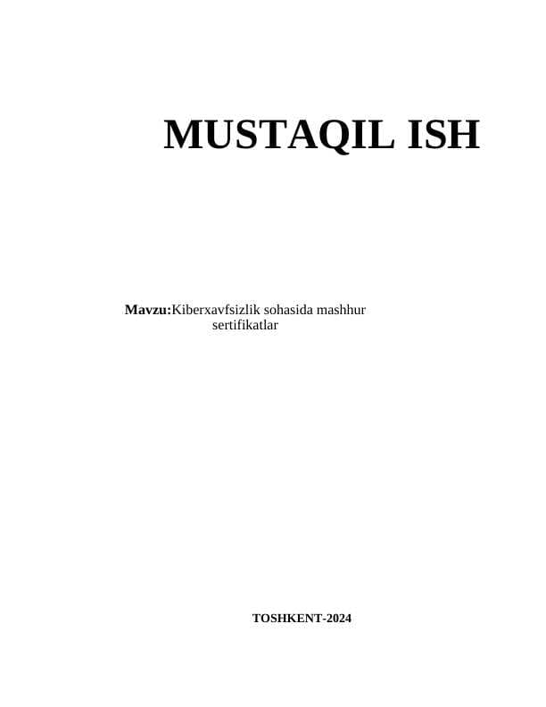 Kiberxavfsizlik sohasida mashhur sertifikatlar