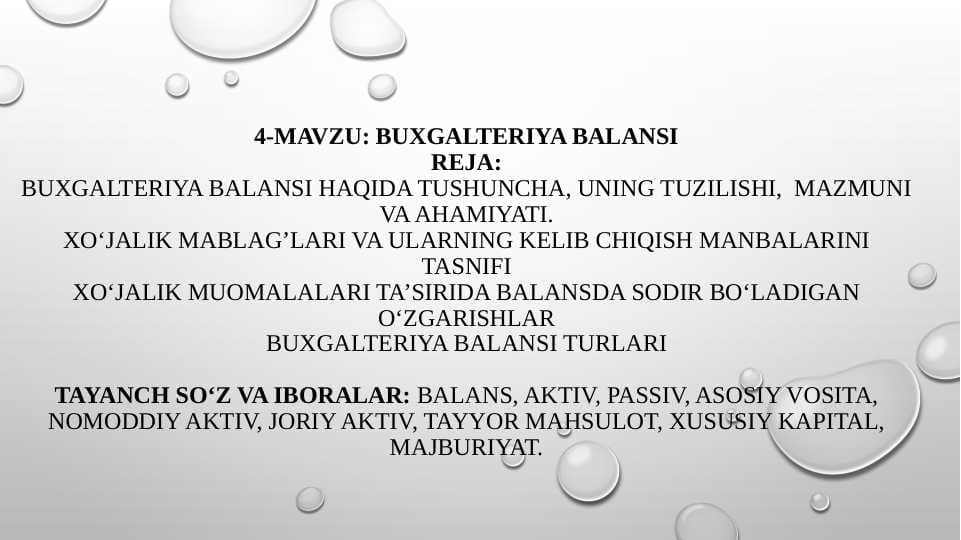 Buxgalteriya balansi  slayd