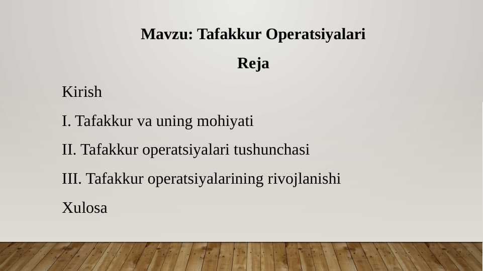 Tafakkur Operatsiyalari