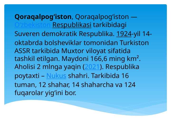 QORAQALPOGISTON RESPUBLIKASI