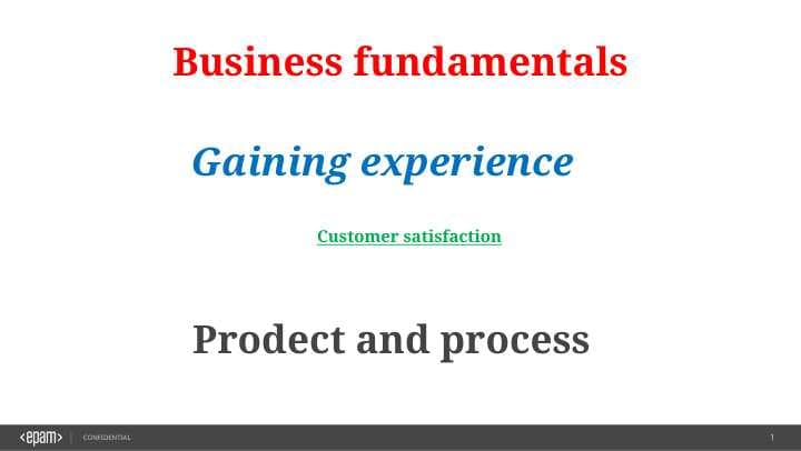 Business fundamentals