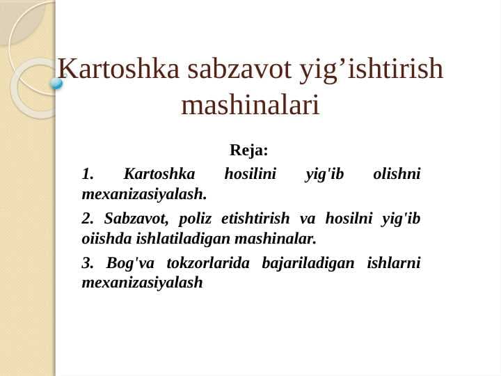 Kartoshka sabzavot yig’ishtirish mashinalari