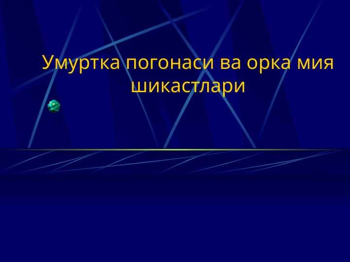 Умуртка погонаси ва орка мия шикастлари