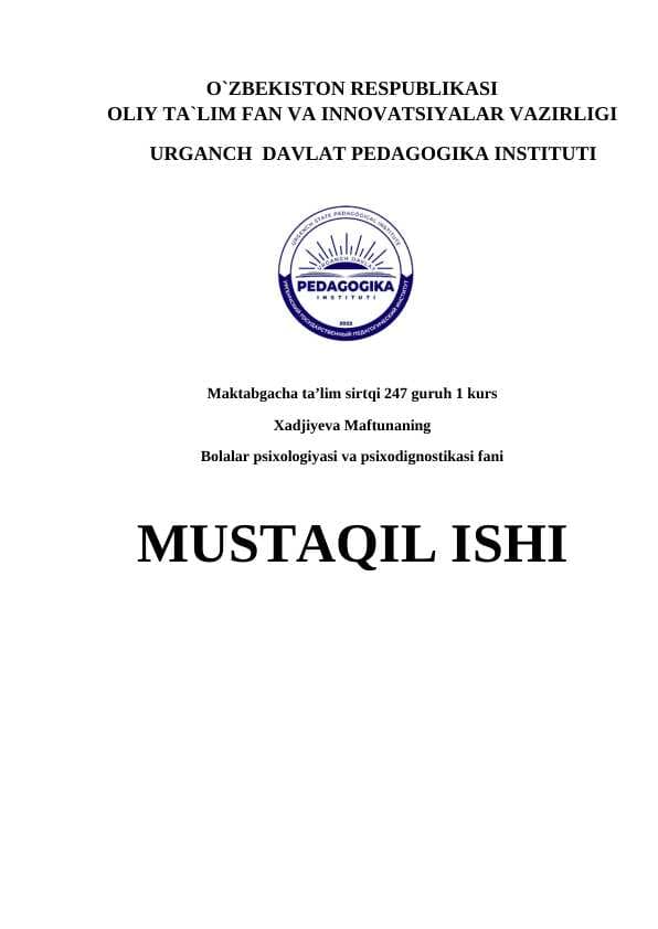 Oʻyin -bogʻcha yoshida yetakchi faoliyat sifatida.Oʻyin faoliyati nazariyasi