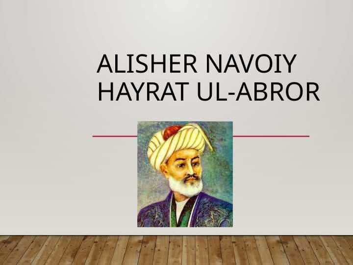 Alisher Navoiy Hayrat ul-abror
