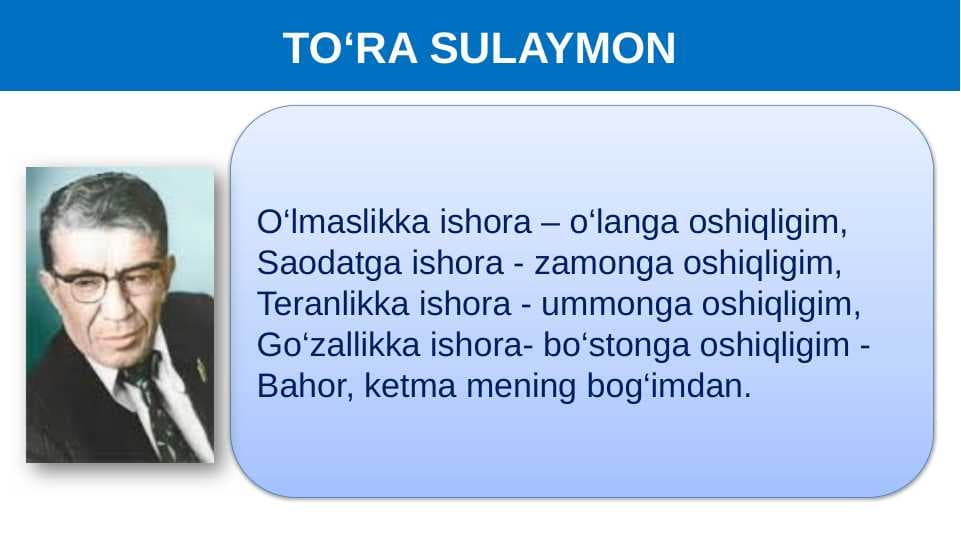 TO‘RA SULAYMON