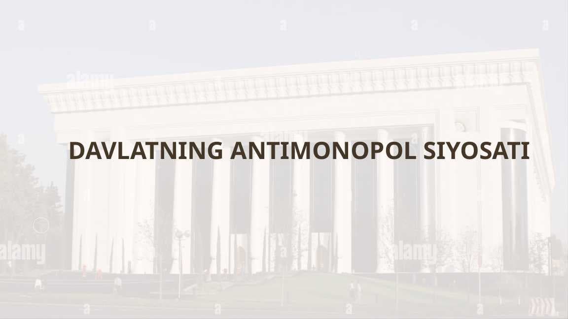 DAVLATNING ANTIMONOPOL SIYOSATI
