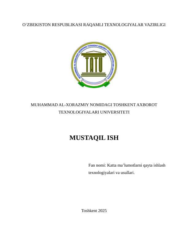 Katta ma’lumotlarni saqlash texnologiyalari.