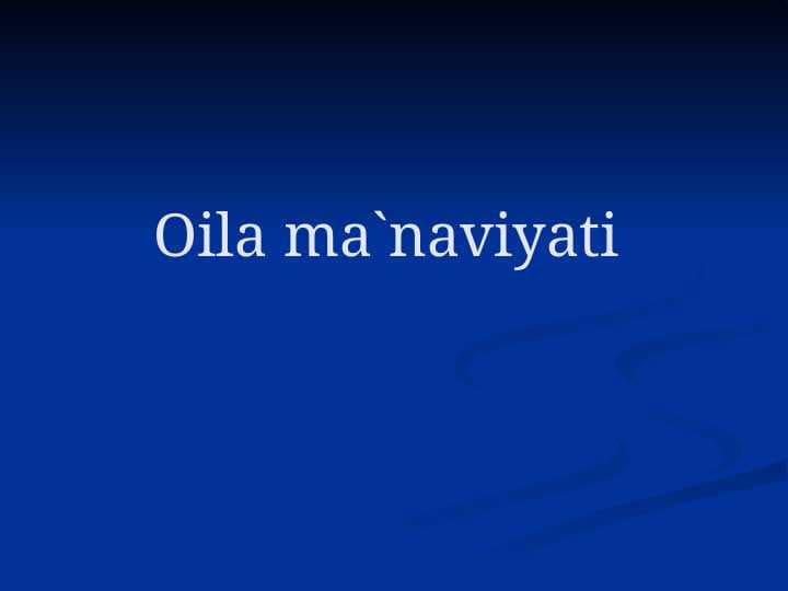 Oila ma`naviyati