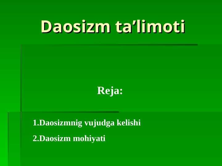 Daosizm ta’limoti