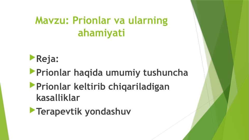 Prionlar va ularning ahamiyati
