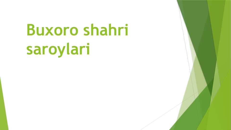 Buxoro shahri saroylari