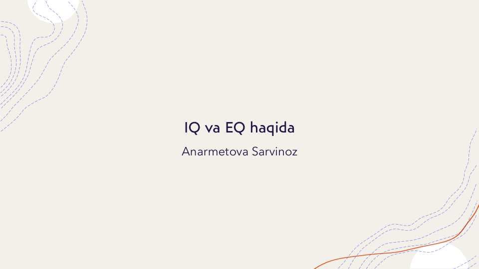 IQ va EQ haqida