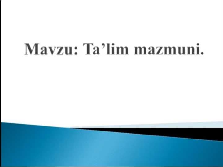 ta'lim mazmuni