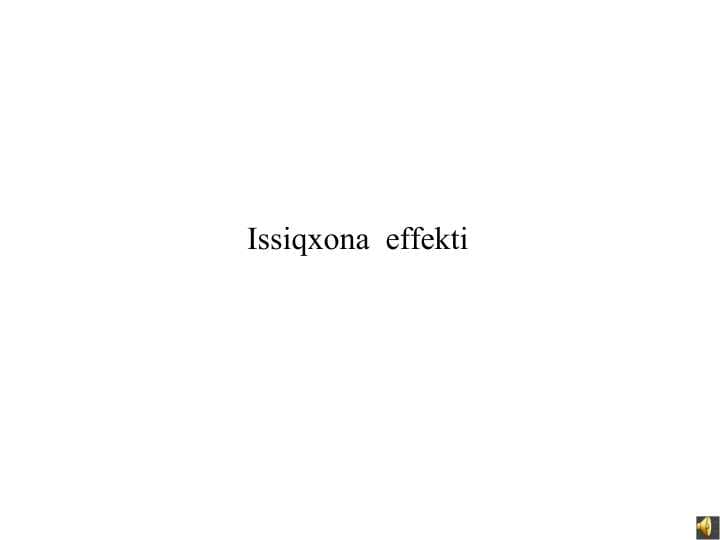 Issiqxona  effekti