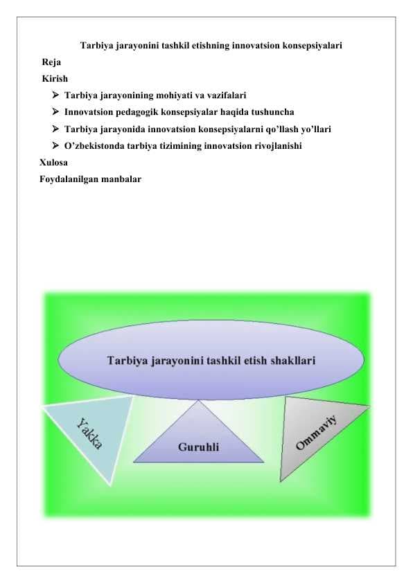 Tarbiya jarayonini tashkil etishning innovatsion konsepsiyalari 25