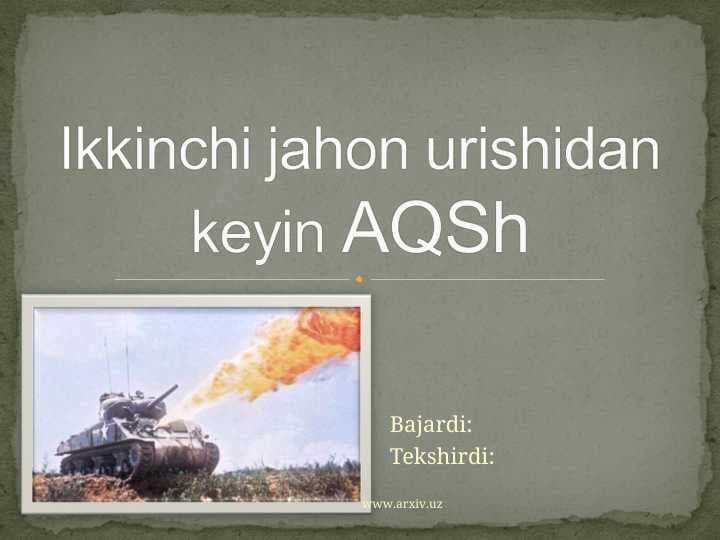 Ikkinchi jahon urishidan keyin AQSh
