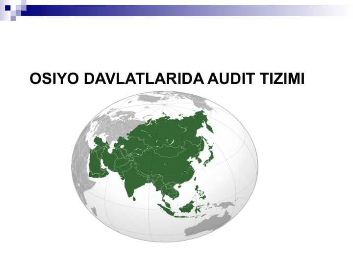 OSIYO DAVLATLARIDA AUDIT TIZIMI