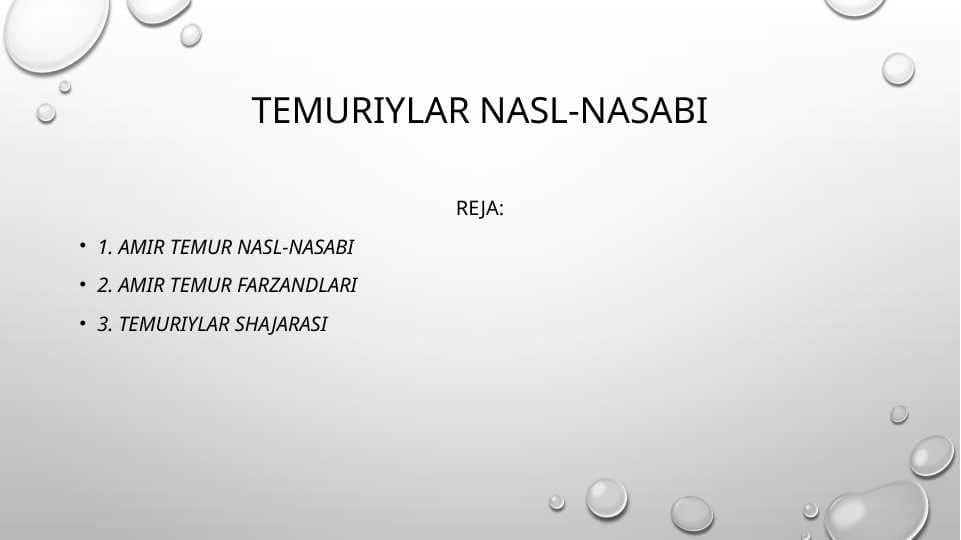 Temuriylar nasl-nasabi