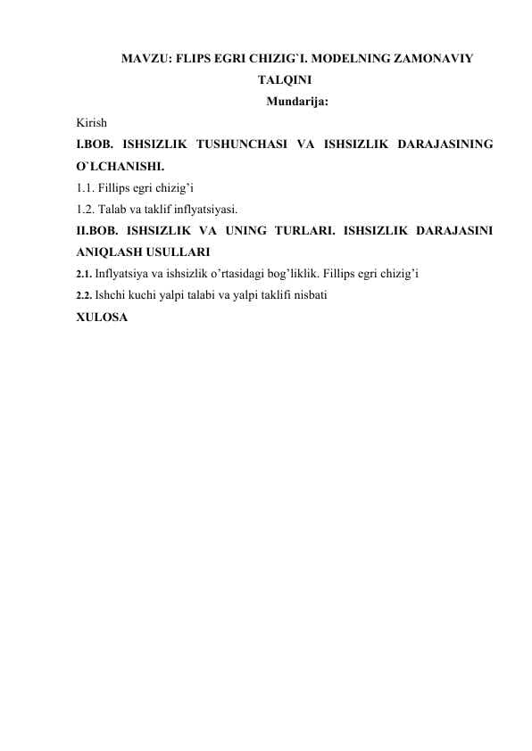FLIPS EGRI CHIZIG`I. MODELNING ZAMONAVIY TALQINI