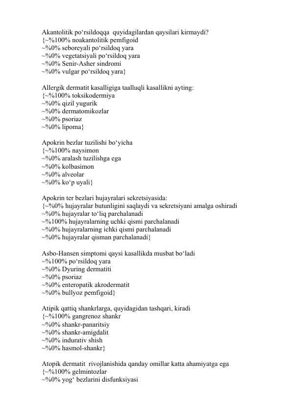 Derma test tibbiyot