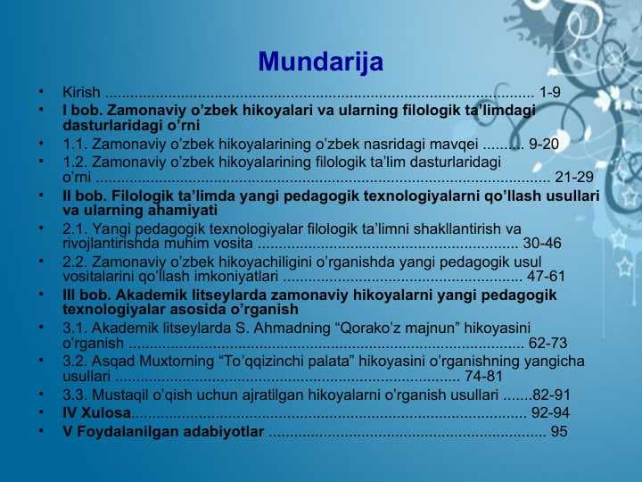 Mazvuning dolzarbligi