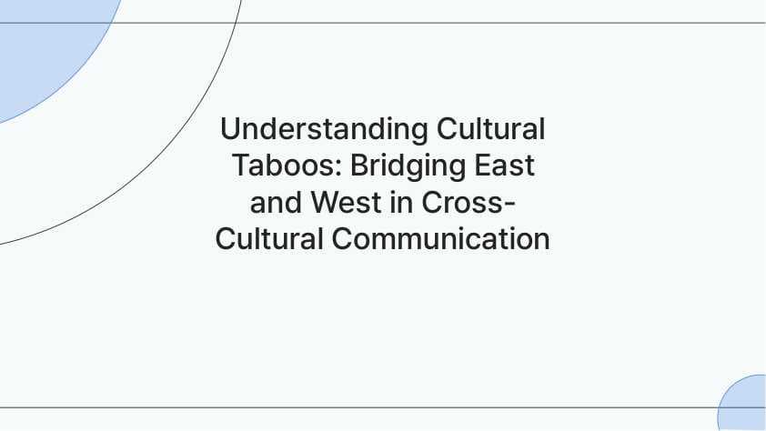 Taboos in culture