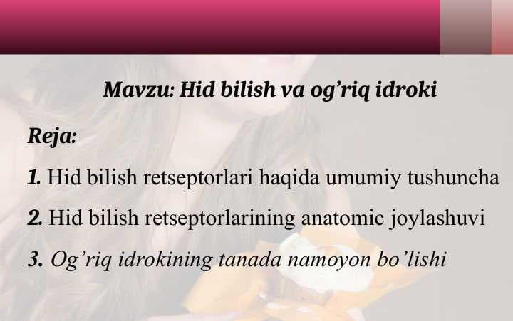Hid bilish va og’riq idroki