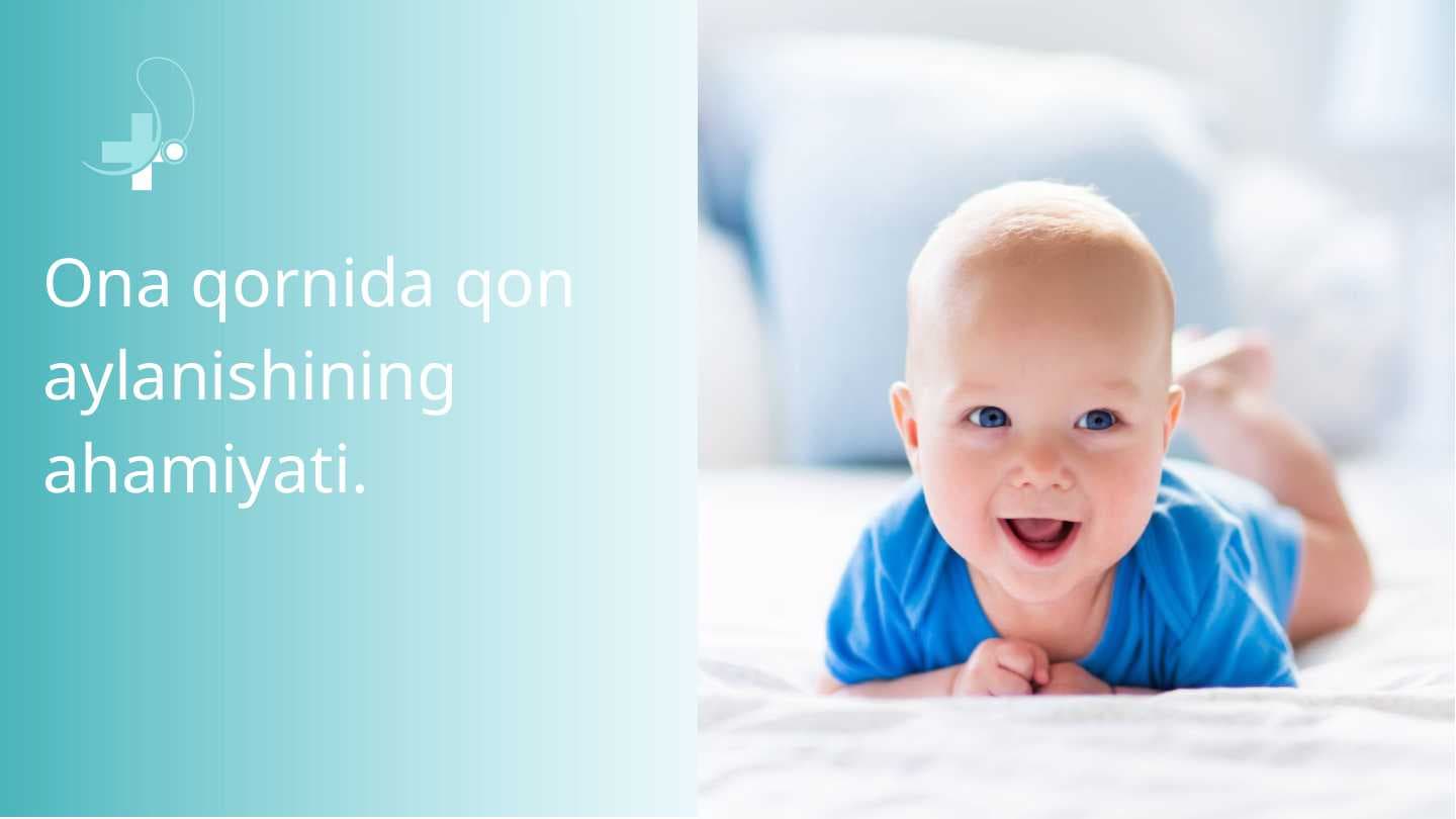 Ona qornida qon aylanishining ahamiyati.