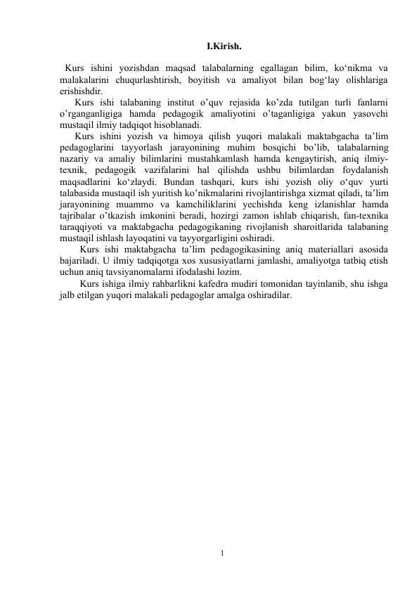 kurs ishi yozish tartibi
