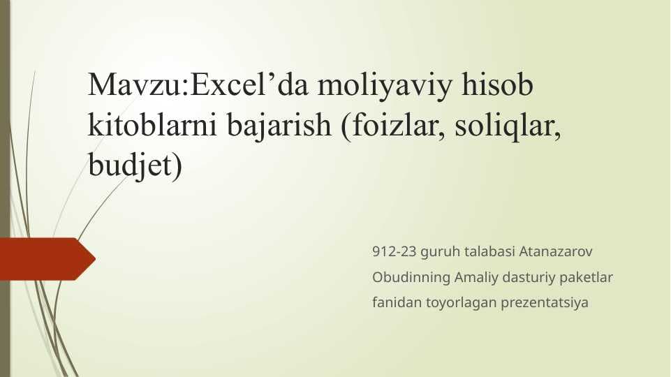 Excel formulalari va funksiyalari