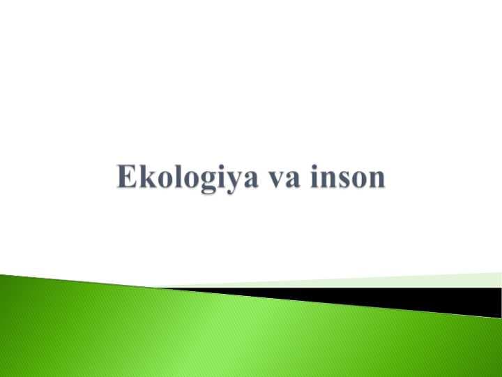 Ekologiya va inson