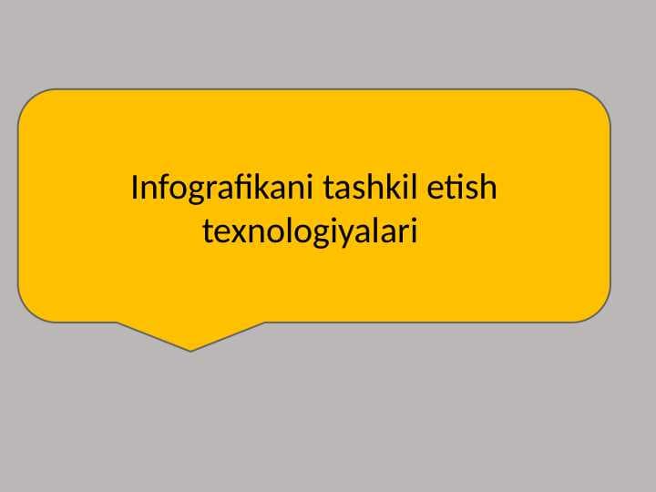 Infografikani tashkil etish texnologiyalari