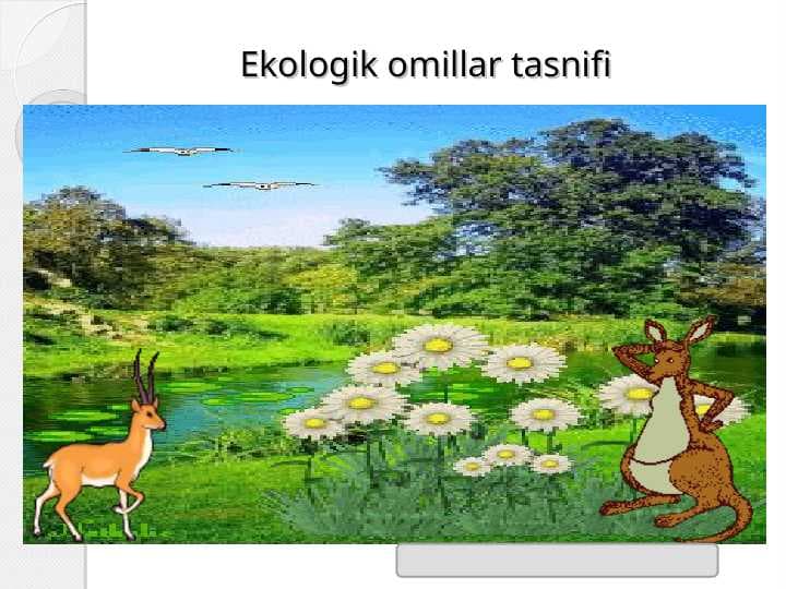 Ekologik omillar tasnifi