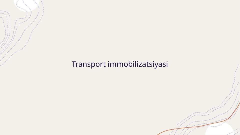 Transport immobilizatsiyasiTransport immobilizatsiyasi