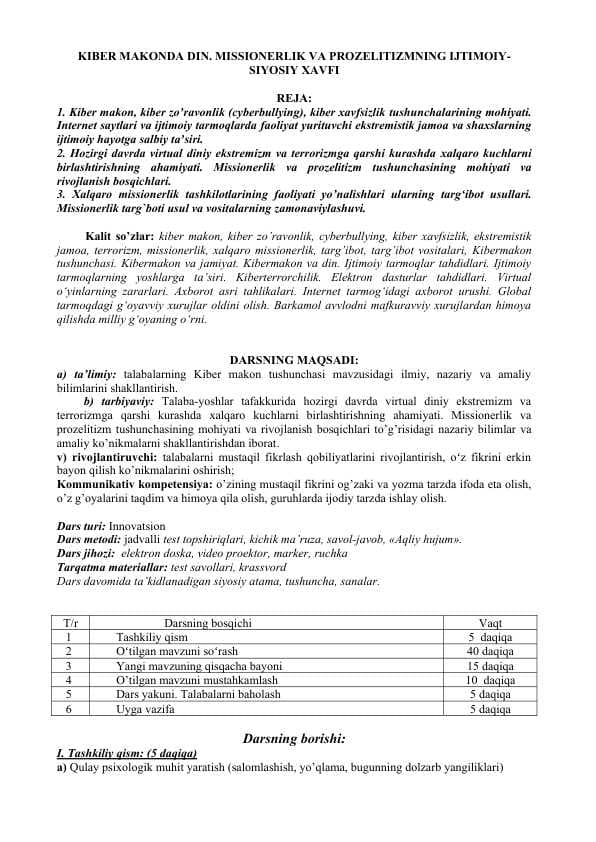 KIBER MAKONDA DIN. MISSIONERLIK VA PROZELITIZMNING IJTIMOIY-SIYOSIY XAVFI