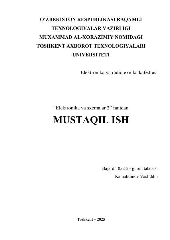 Elektr zanjirlarning asosiy elementlari
