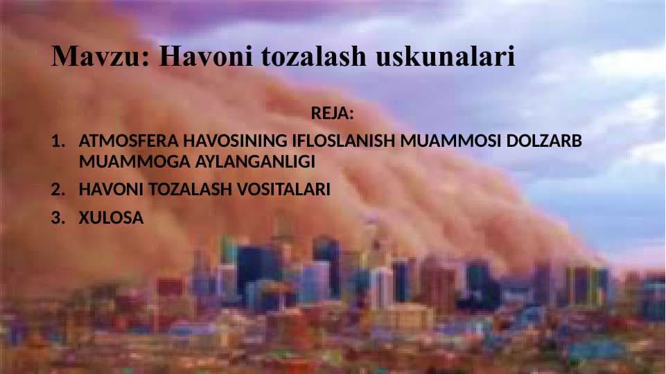 Havoni tozalash uskunalari