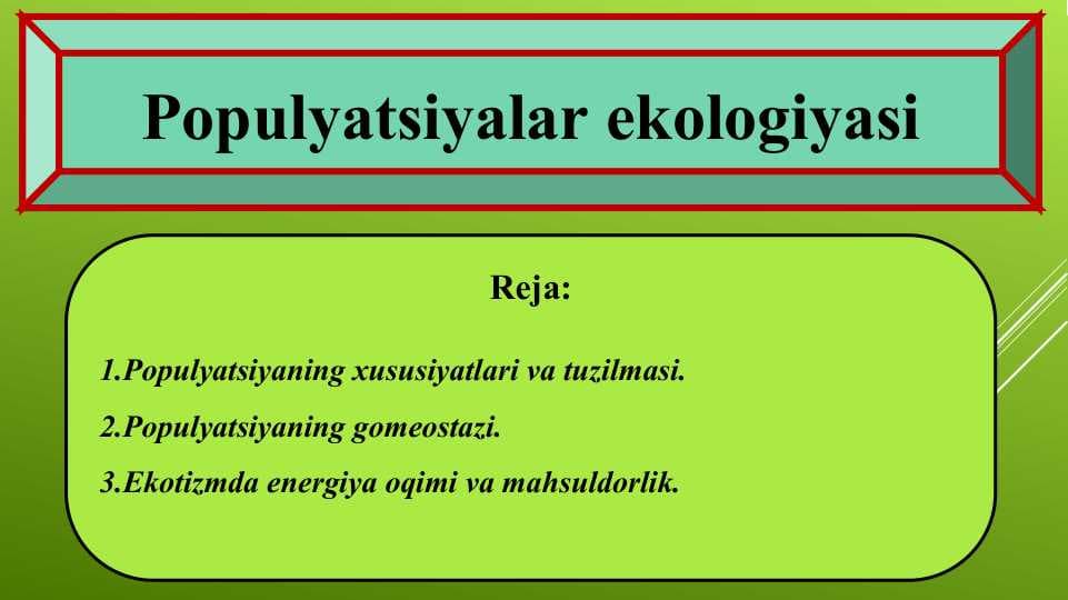 Populyatsiyalar ekologiyasi