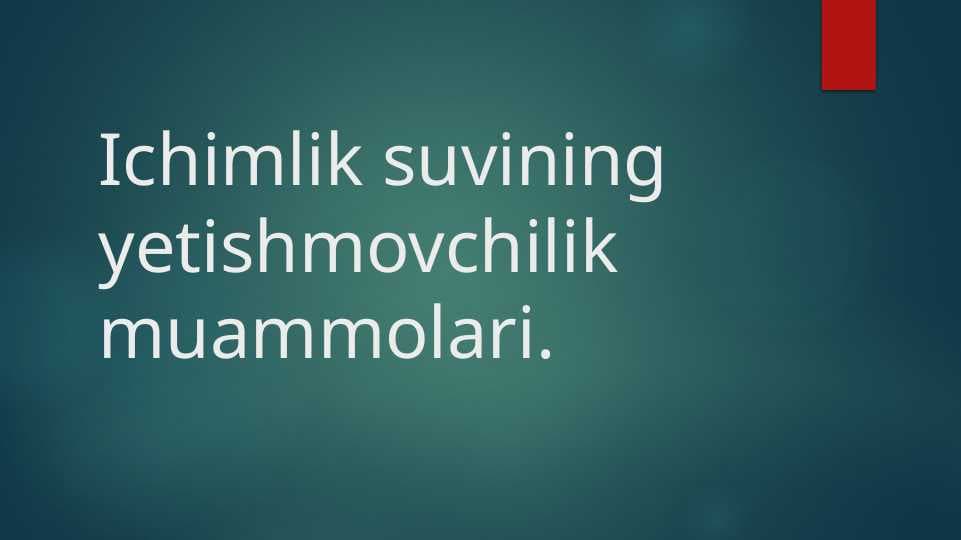 Ichimlik suvining yetishmovchilik muammolari