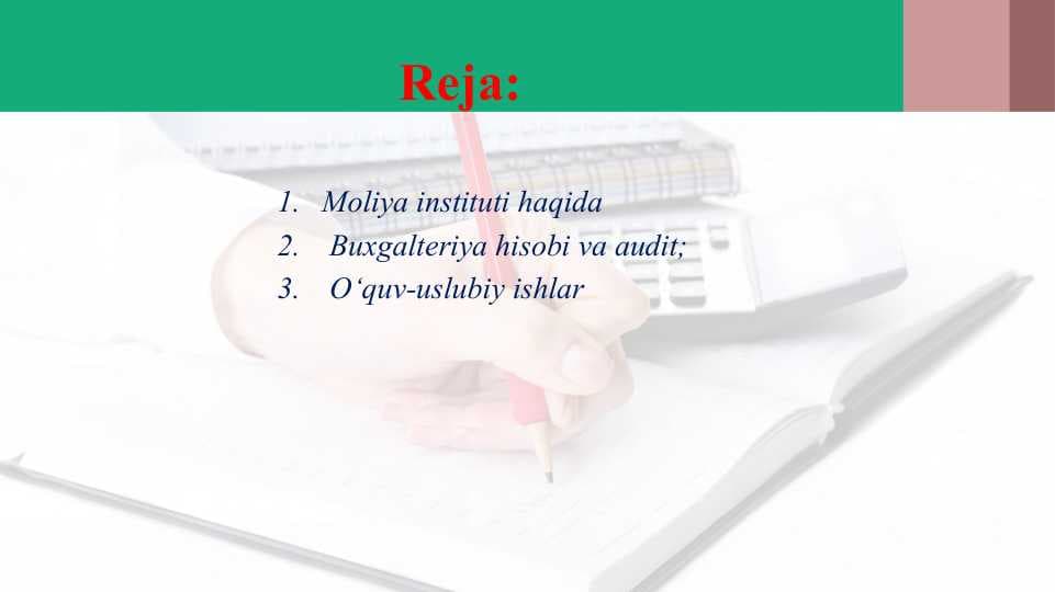 Moliya instituti haqida